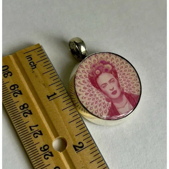 Sterling Silver Frida Kahlo Artisan Pendant - Picture 9 of 16